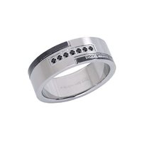 Anillo Rosso Amante Hombre in Acero Spinello UAN004ZGM - UAN004ZGM